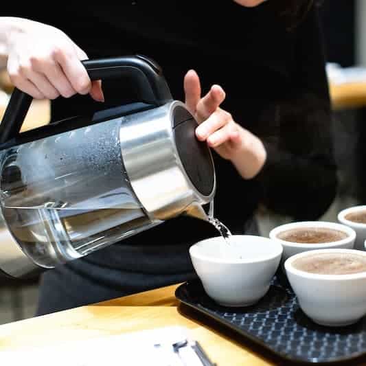 Filling Cupping Mugs - Learning | Workshops | Coffee Tasting Intensive