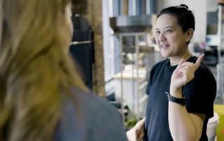 A still of CNN's video with Sum in the coffee roastery.